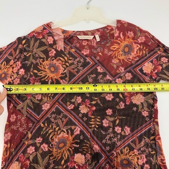 Soft Surroundings Alisanna Tunic Top Womens Medium Asymmetric Floral Patchwork - Picture 7 of 10